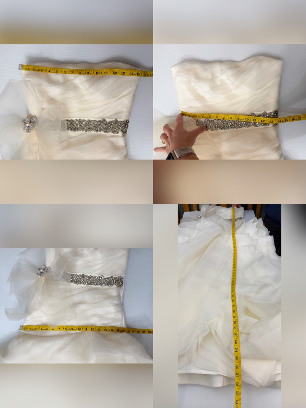 White by Vera Wang Organza Trumpet Wedding Dress STYLE # VW351011 - Picture 11 of 16